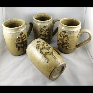 Hand Thrown Clay Mugs Set Of 4 Heavy And Exquisite